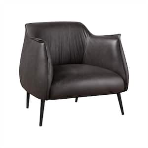 Coriana Brown Faux Leather Arm Chair