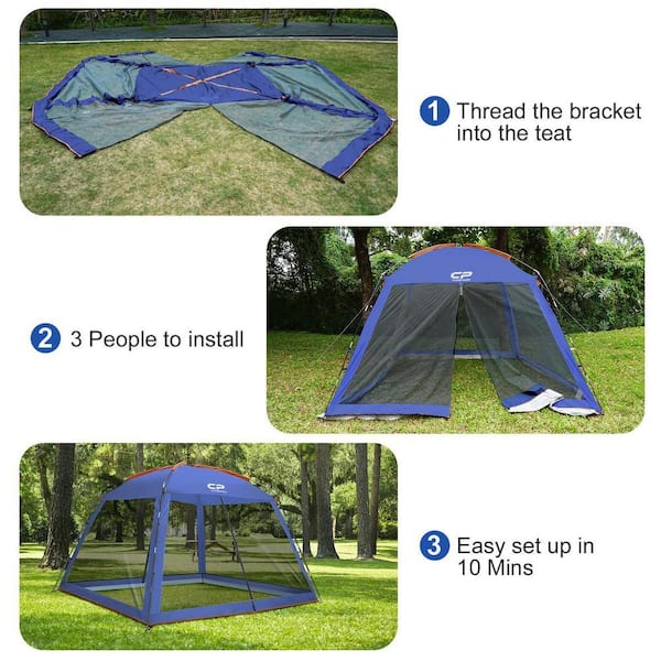 Zeus & Ruta Blue Screen House 10 ft. x 10 ft. Screened Mesh Net