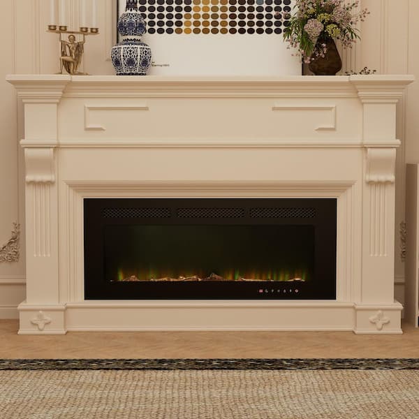 Clihome 42 in. Wall-Mounted Automatic Constant Temperature Electric Fireplace Insert
