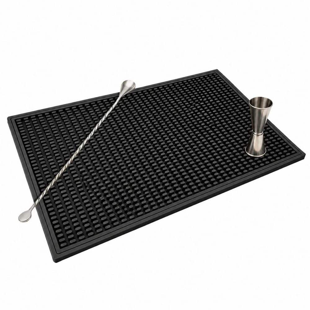 Black Silicone Bar Mat for Countertop, Non-Slip Dish Drying Pad and Bartender Mat, 18 in. x 12 in. price history on PriceWatchPro