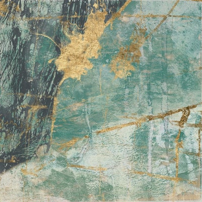 72 in. x 72 in. "Teal Lace I" by Jennifer Goldberger Canvas Wall Art