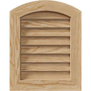 29 in. x 39 in. Round Top Unfinished Smooth Pine Wood Paintable Gable Louver Vent