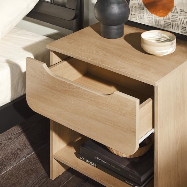 1-Drawer Riviera Modern Nightstand with Cubby