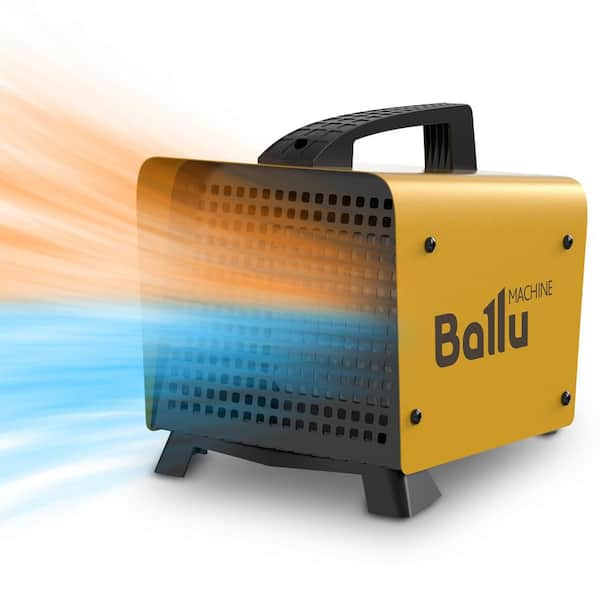 Edendirect 7.09 in. 1500 W Electric Ceramic Fan Space Heater in Yellow with Adjustable Thermostat, Tip-Over and Overheat Protection