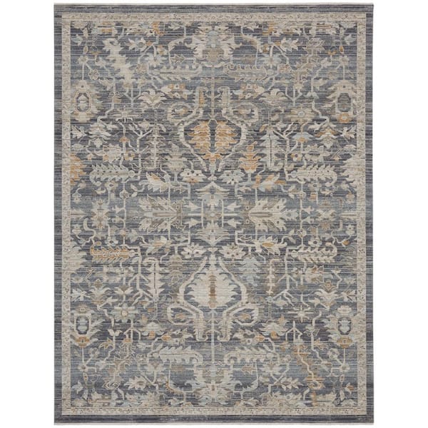 Nourison Lynx Navy Multicolor 10 ft. x 14 ft. All-Over Design ...