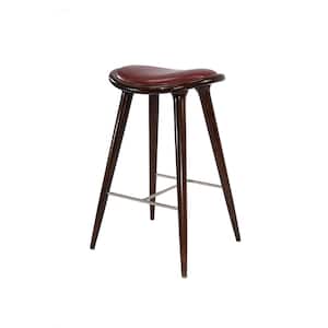 Lucio 29 in Product Height Oval Backless Bar Stool - Brown/Cappuccino