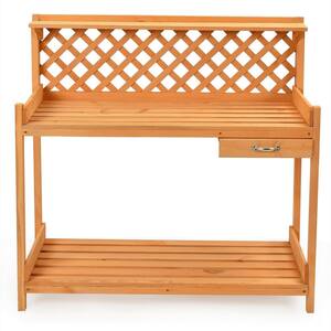 Kingdely Outdoor Garden Work Wooden Potting Bench with Drawers, Open ...