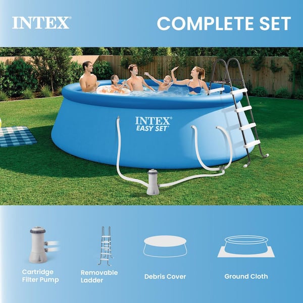 Intex Easy Set 15 ft. Round 48 in. Deep Inflatable Pool Set