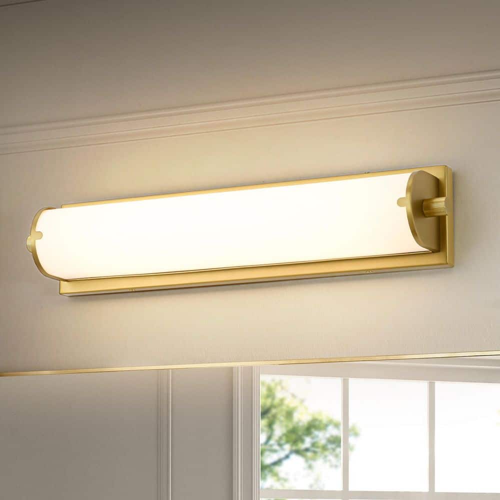 Rennnsan Fynr Modern 1-Light 20.5 in. Brushed Gold Linear LED Wall