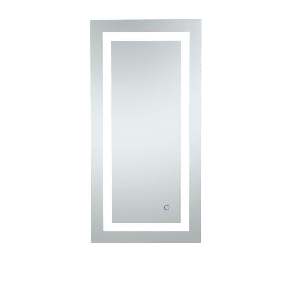 Timeless Home 18 in. W x 36 in. H Rectangle Frameless Silver LED Mirror