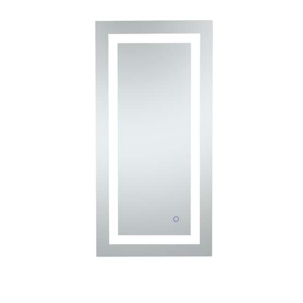 Timeless Home 18 in. W x 36 in. H Rectangle Frameless Silver LED Mirror