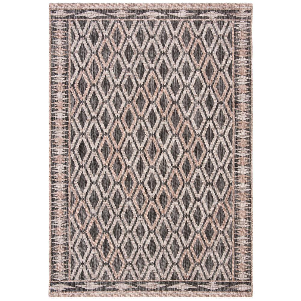 SAFAVIEH Courtyard Black/Natural 4 ft. x 6 ft. Border Indoor/Outdoor ...