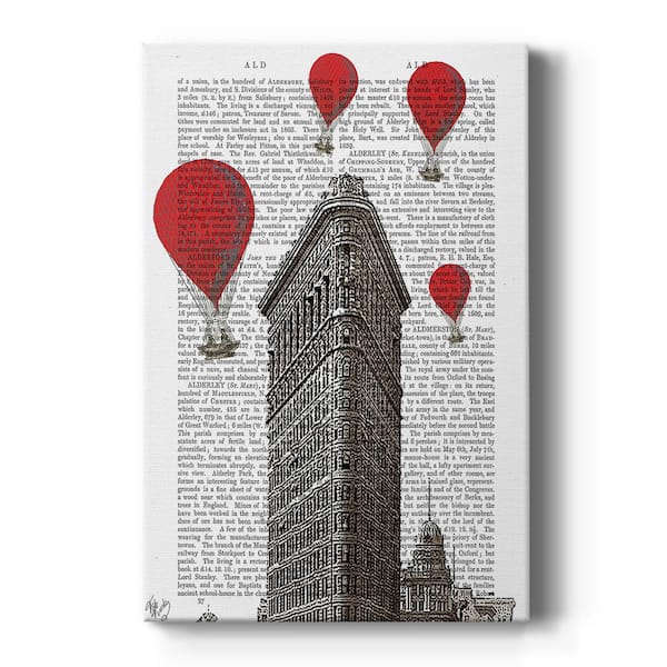 Wexford Home Flat Iron Building and Red Hot Air Balloons By Wexford Homes Unframed Giclee Home Art Print 60 in. x 40 in.