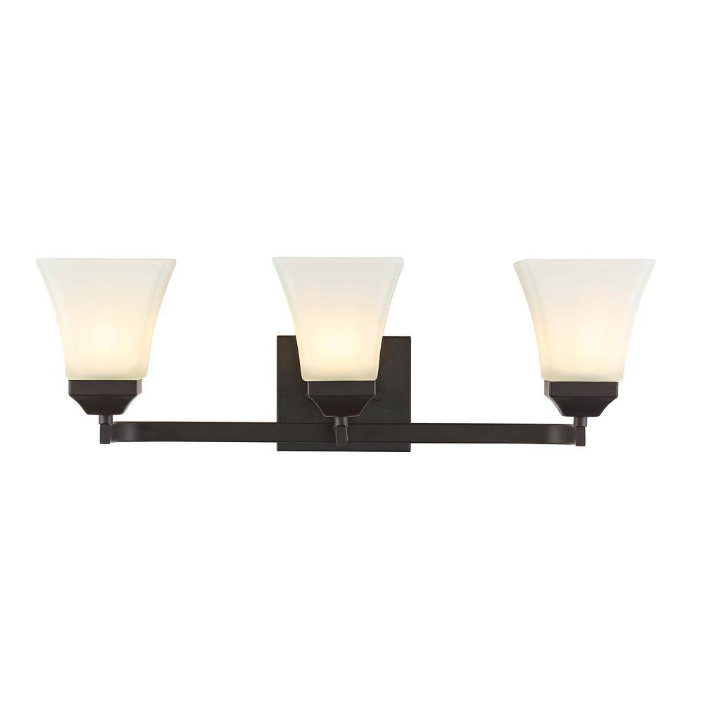 Staunton 24" Oil-Rubbed Bronze 3-Light Vanity with Clear Glass Shades