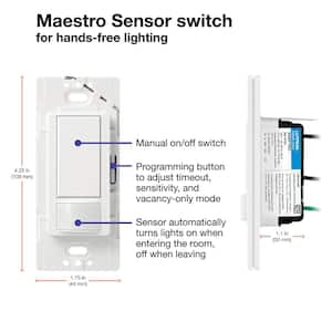 Maestro Motion Sensor Switch, 2 Amp/Single-Pole, White (MS-OPS2-WH-2) (2-Pack)