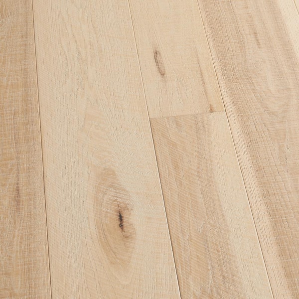 Malibu Wide Plank Take Home Sample - Crescent Hickory Water Resistant Distressed Click Lock Engineered Hardwood Flooring - 6 in. x 7 in.