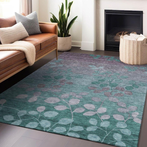 Chantille Machine Washable Indoor/Outdoor Abstract ACN1900 Teal 3 ft. x 4 ft. Area Rug