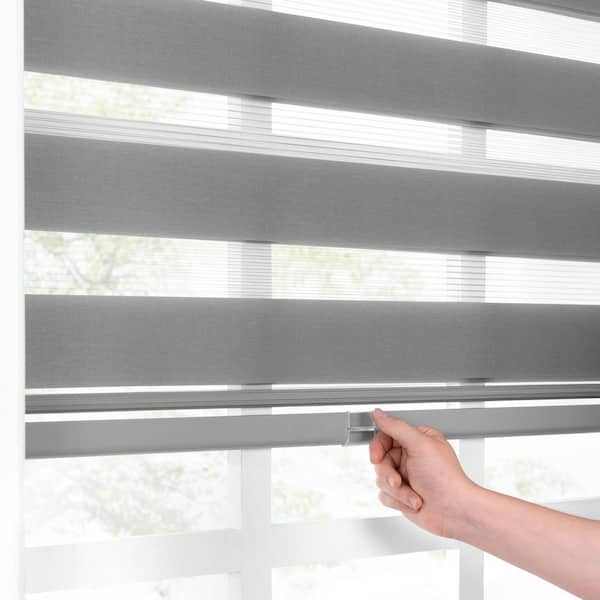 LUZ e SOMBRA - LUZ e SOMBRA フリース XL Eclipse Zebra Grey Cordless Light Filtering Polyester Roller