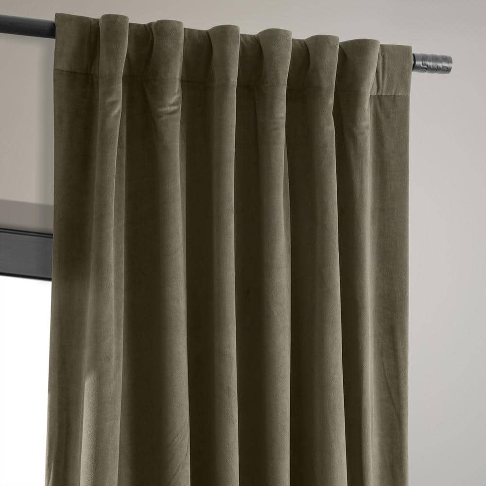 Denver Taupe Blackout Velvet Curtain Panel 50W x 84L