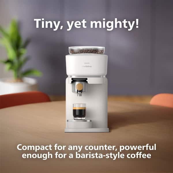 Philips Baristina 1-Cup Automatic Espresso Machine, Milky White