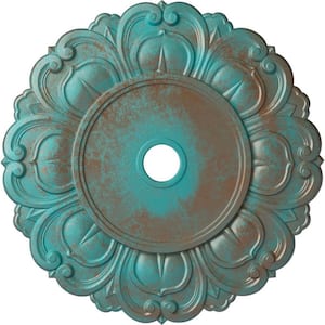 1-1/8 in. x 32-1/4 in. x 32-1/4 in. Polyurethane Angel Ceiling , Copper Green Patina