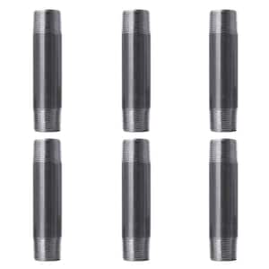 1 in. x 5 1/2 in. Black Industrial Steel Grey Plumbing Nipple (6-Pack)