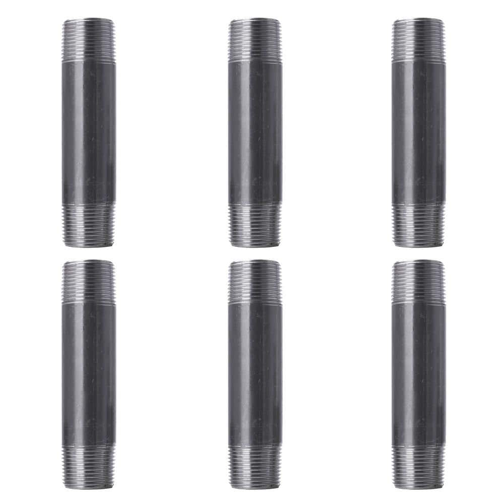 1 in. x 5 1/2 in. Black Industrial Steel Grey Plumbing Nipple (6-Pack) price history on PriceWatchPro