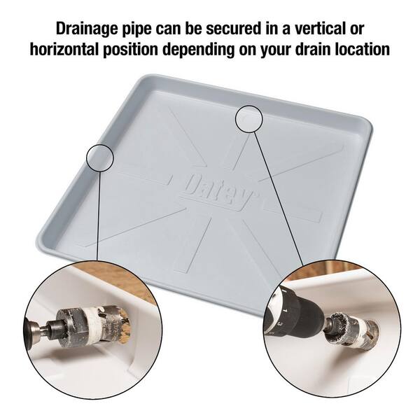 thumbnail image 2 of 30x28 Inch Plastic Washing Machine Drain Pan With Drain Hose Adapter – Universal Fit 2 of 5