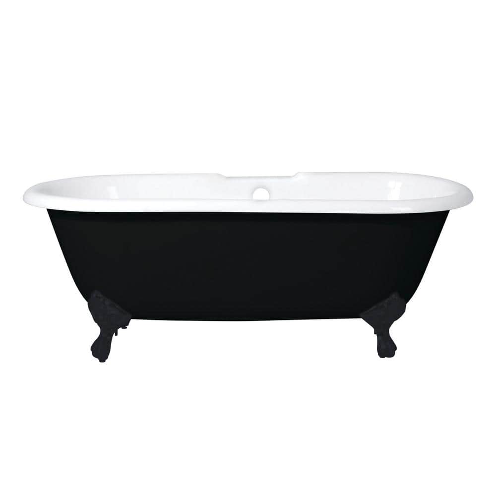 Kingston Brass Aqua Eden 66 in. Cast Iron Double Ended Clawfoot Bathtub