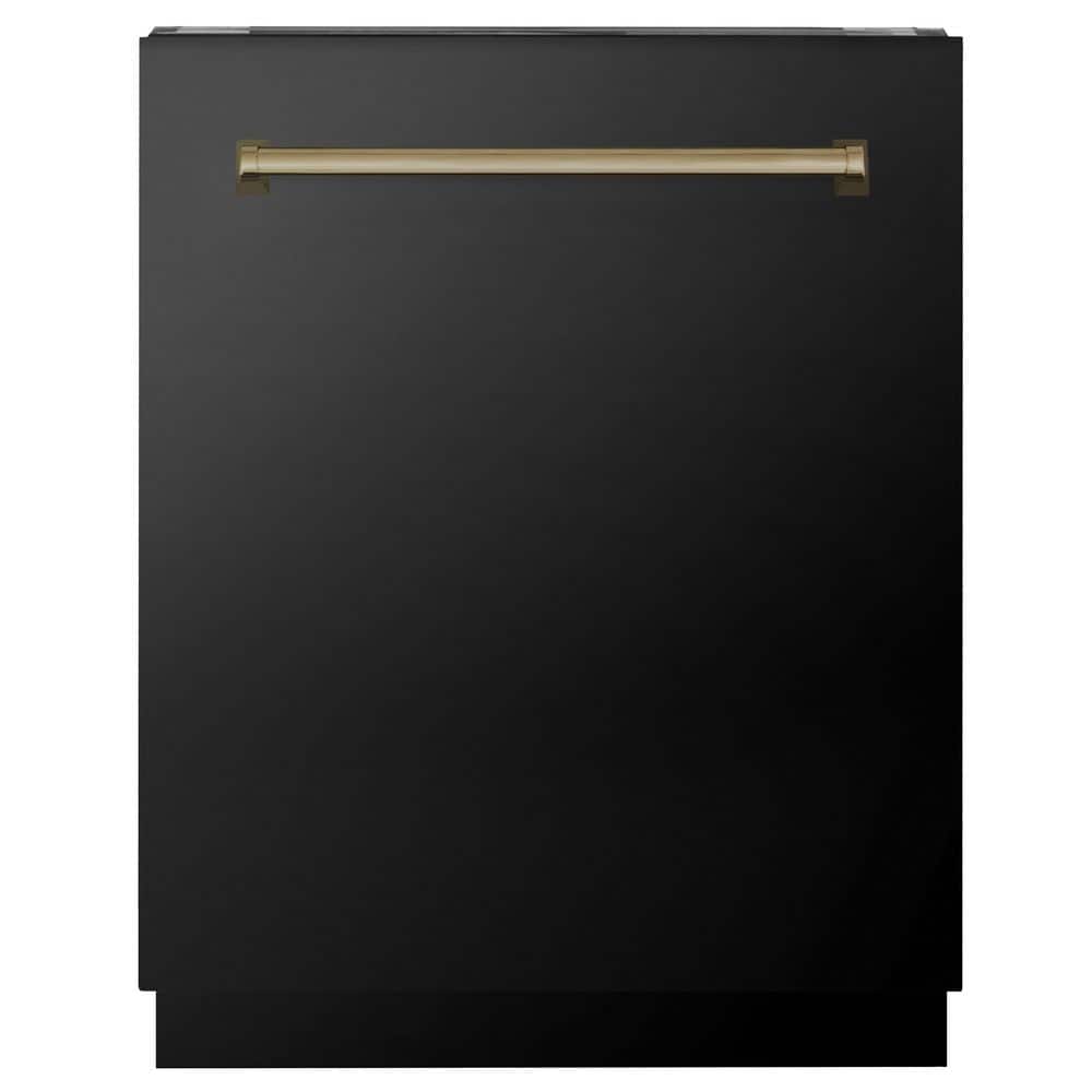 Autograph Edition 24 in. Top Control 8-Cycle Tall Tub Dishwasher w/ 3rd Rack in Black Stainless Steel &amp; Champagne Bronze