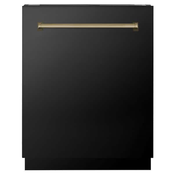 Autograph Edition 24 in. Top Control 8-Cycle Tall Tub Dishwasher w/ 3rd Rack in Black Stainless Steel & Champagne Bronze