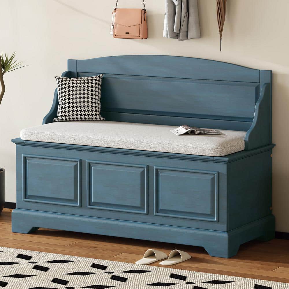 41.7 in. Antique Navy Soft-Close Shoe Storage Bench with Hidden Compartment price history on PriceWatchPro