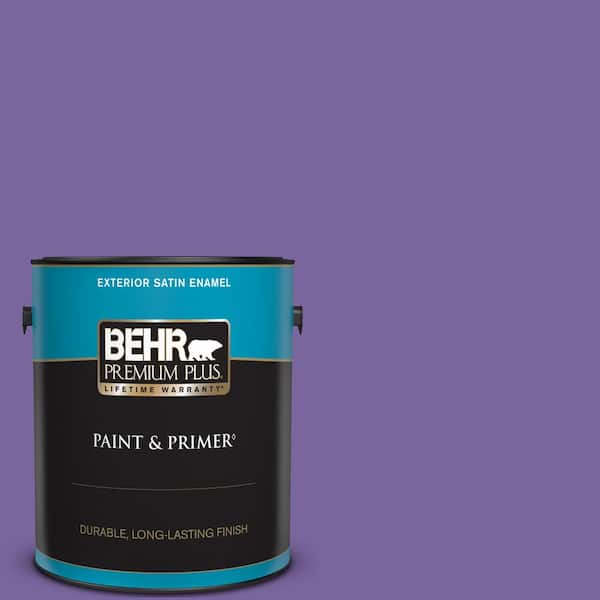 BEHR PREMIUM PLUS 1 gal. #PPU16-03 Purple Paradise Satin Enamel Exterior Paint & Primer