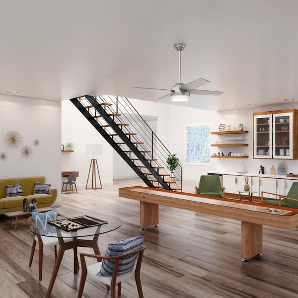 Hunter - Dempsey 52 in. LED Indoor Brushed Nickel Ceiling Fan with Light and Remote