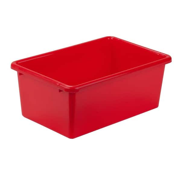 Small Plastic Storage Bins - Red