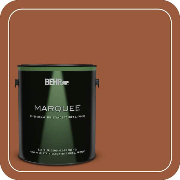 BEHR MARQUEE 1 gal. #230D-7 Cinnamon Brandy Semi-Gloss Enamel Exterior Paint & Primer