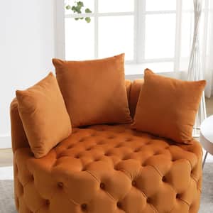 40.6 in. Classical Barrel Sofa Chair Accent Leisure Chair for Living room, Orange