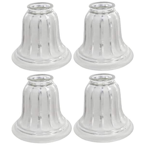 Unbranded 4PK-Lighting Accessory-Replacement Glass-Clear and Sandblasted, 2-1/8 in. Fitter, 5-1/2 in. Dia x 4-3/4 in. H