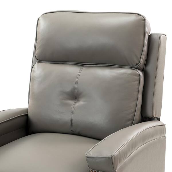 JAYDEN CREATION Florina Modern Dove Genuine Leather Recliner with