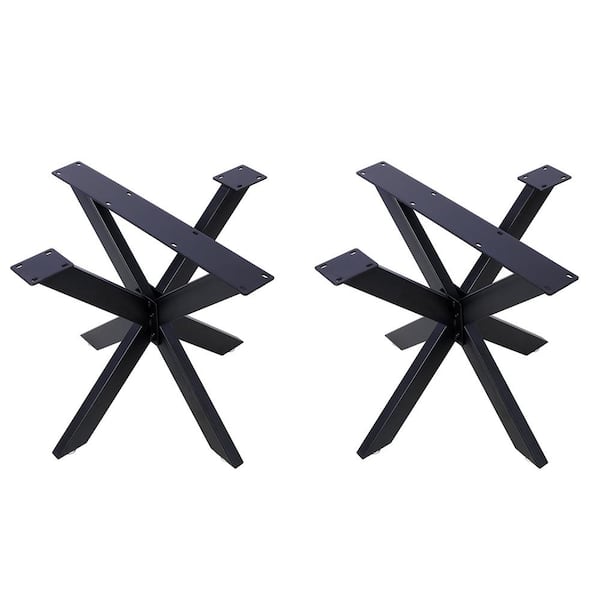 Unbranded 32 in. W x 33 in. D x 28 in. H Spider Shaped Heavy Duty Steel Table Legs (2-Pack)