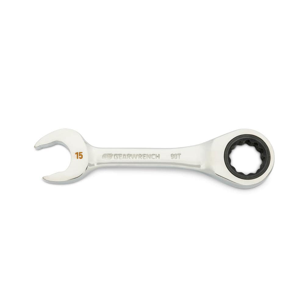 GEARWRENCH 15 mm 90Tooth 12 Point Stubby Ratcheting Combination Wrench