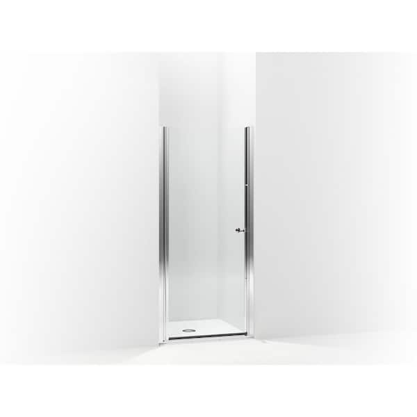 STERLING Finesse 30-1/4 in. x 65-1/2 in. Semi-Frameless Pivot Shower Door in Silver with Handle