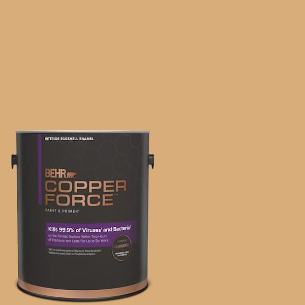 COPPER FORCE 1 gal. #PPU6-05 Cork Eggshell Enamel Virucidal and Antibacterial Interior Paint & Primer