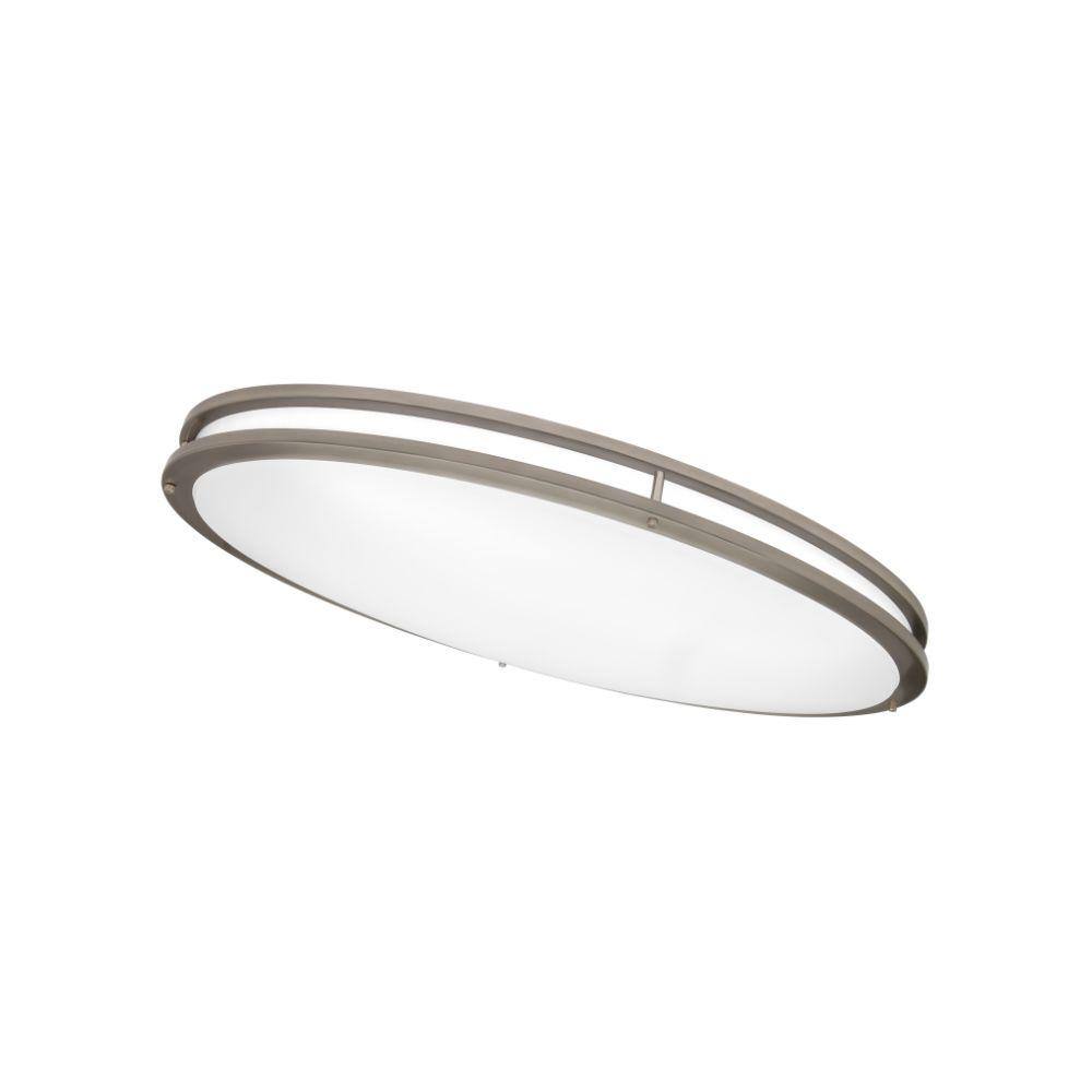 Orbit 32 in. Brushed Nickel Oval LED Flush Mount Ceiling Light Night Light 