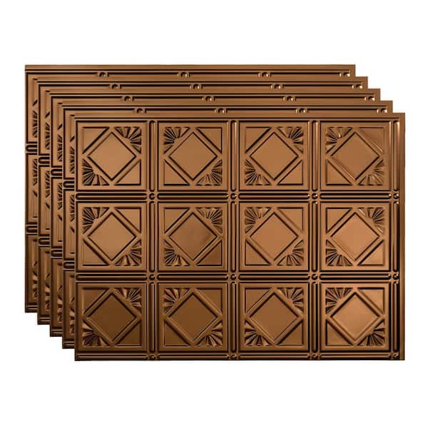 Fasade 18 in. x 24 in. Traditional # 4 Vinyl Backsplash Panel in Oil Rubbed Bronze (Pack of 5)
