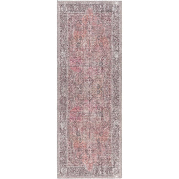 Livabliss Montreal Red 3 ft. x 7 ft. Indoor Machine-Washable Area Rug