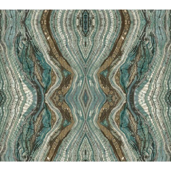 York Wallcoverings Teal Kaleidoscope Paper Unpasted Matte Wallpaper (27 in. x 27 ft.)