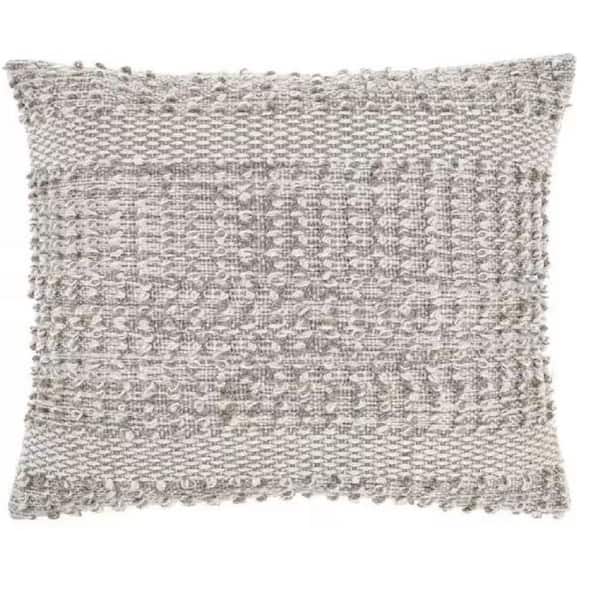 Unbranded 18 in. x 18 in. Woven Outdoor Ivory Recyled Polyester Throw Pillow