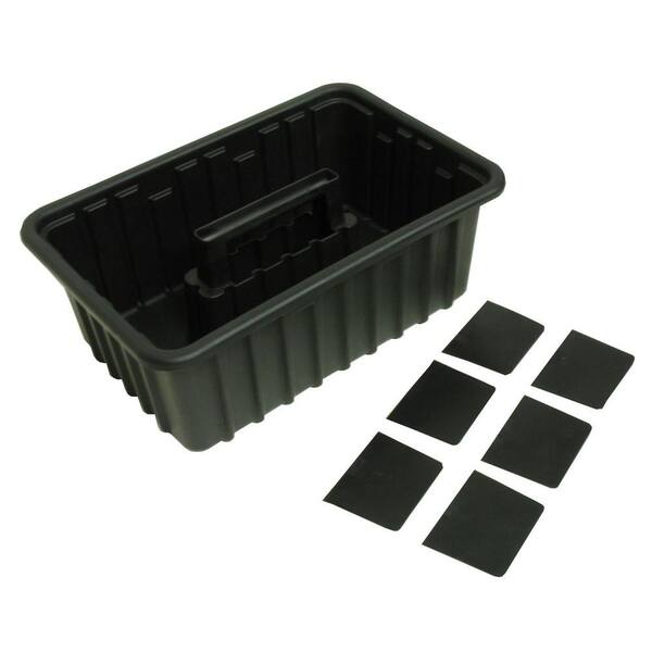 Homak 2-Compartment Stackable Tot Small Parts Organizer in Black