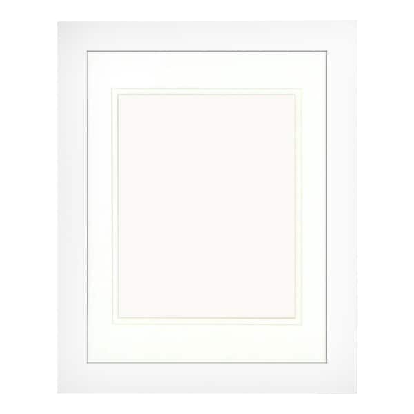 PTM Images 1-Opening 8 in x 10 in. Matted White Portrait Frame (Set of 2)